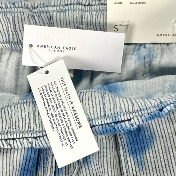 American Eagle Jogger Womens Small Blue Tie Dye Drawstring Relaxed Fit Pants NEW - Picture 12 of 13